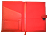 Red leather tab journal insid